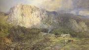 Henry Clarence Whaite,RWS Castle Rock,Cumberland (mk46) Sweden oil painting artist